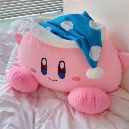 Anime Plush Toy Sleeping Kirby Plushies Stuffed Kirby doll With Nightcap Japanese Style Pillow Soft Gift For Child Girl Pink