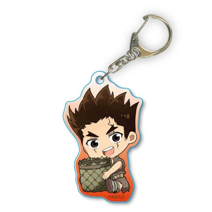 Anime Dr. Stone Keychain Senku Ishigami Oki Taiju Ogawa Yuzuriha Kohaku Acrylic Figure Key Chain Backpack Schoolbag Charm Keyring