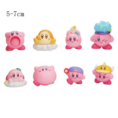 4-8pcs Anime Games Kirby Action Figures Toys Pink Cartoon Kawaii Kirby PVC Cute Figure Action Toy Christmas Gift for Children