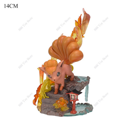 Anime Pokemon Figure Charizard Squirtle Bulbasaur Vulpix Scenes Special Effects Version Figurine Toys PVC Model Collection Dolls