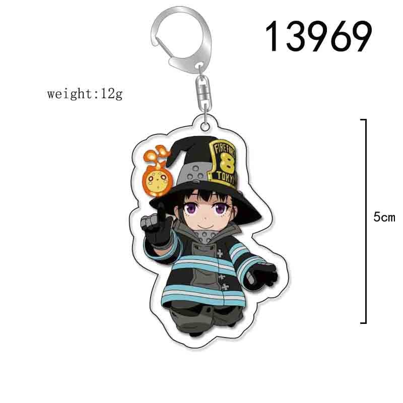 Anime Fire Force Key Chains Keychain Cosplay Acrylic Pendant Keyring Christmas Gift Prop