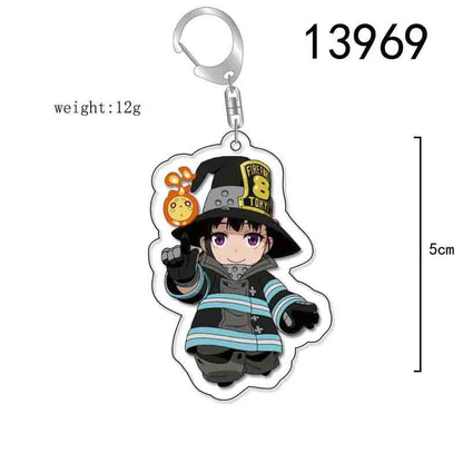 Anime Fire Force Key Chains Keychain Cosplay Acrylic Pendant Keyring Christmas Gift Prop