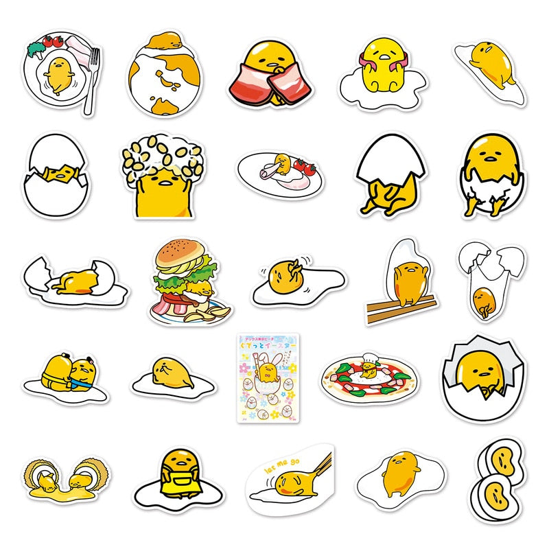 Cartoon Anime Gudetama Sanrio Kawai Stickers For Car Laptop Phone Fridge Scrapbook Decal Waterproof Graffiti Sticker Toys Kids Gifts