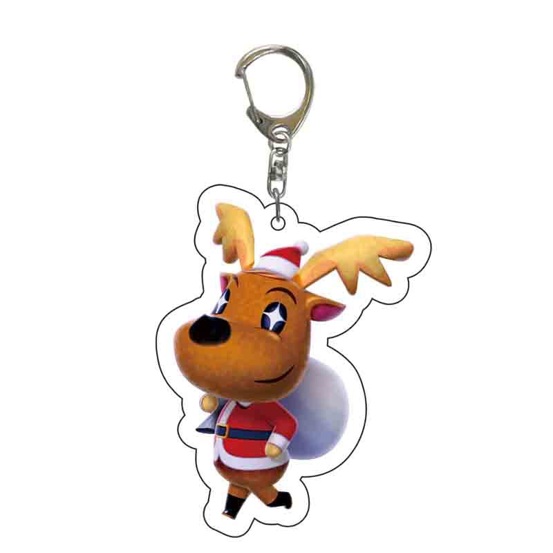 Game Animal Crossing Keychain Cartoon Animal Shaped Acrylic Pendant Keyring Fan Gift