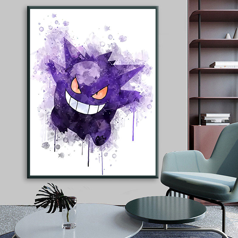 Japan Anime Peripherals Pokemon Pikachu Poster Mural Decoration Cartoon Wall Art Water Colours Canvas Painting Baby Kids Gifts