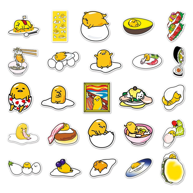 Cartoon Anime Gudetama Sanrio Kawai Stickers For Car Laptop Phone Fridge Scrapbook Decal Waterproof Graffiti Sticker Toys Kids Gifts