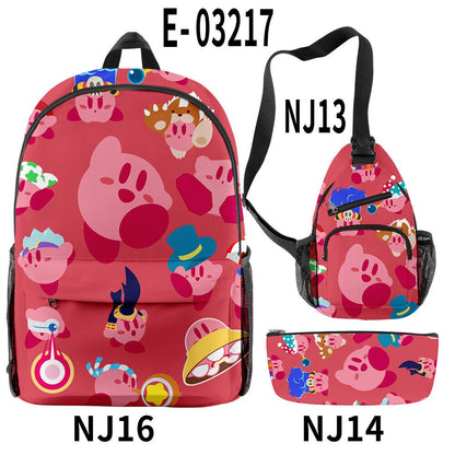 2023 NEW Anime Star Kabi Kirby Coin Purse 3D Children School Bags Kids Backpacks Kindergarten Chest Bag Crossbody Backpack