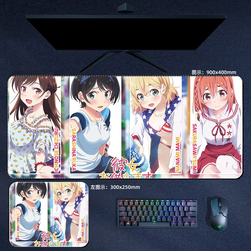 Anime Rent A Girlfriend Mouse Pad Ichinose Chizuru Mami Sumi Ruka Mousepad Computer Laptop Gamer Pad Gaming Accessories Desk Mat