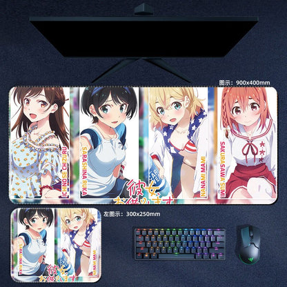 Anime Rent A Girlfriend Mouse Pad Ichinose Chizuru Mami Sumi Ruka Mousepad Computer Laptop Gamer Pad Gaming Accessories Desk Mat