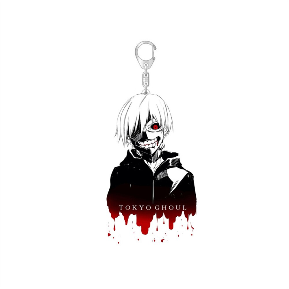 Anime Tokyo Ghoul Kaneki Ken Keychain Cosplay Acrylic Key Chain Pendant Keyring Prop