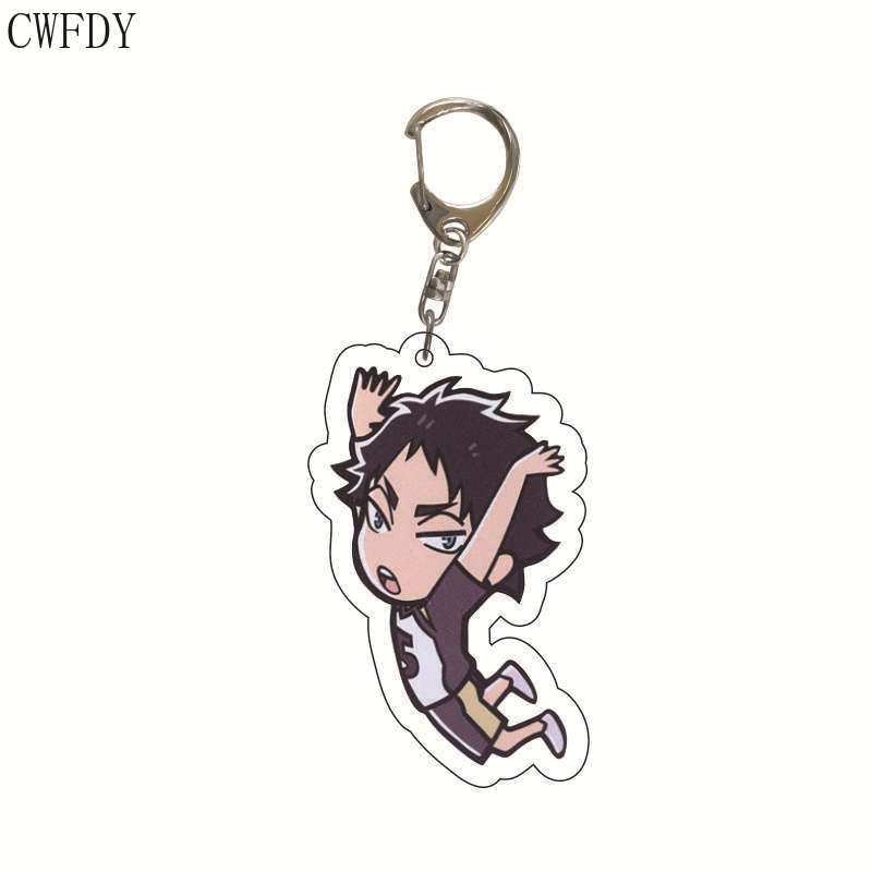 New Anime Volleyball Boy Keychain Cartoon Haikyuu Kageyama Hinata Kenma Kozume Acrylic Figure Key Chain Decor Bag Pendant Gifts