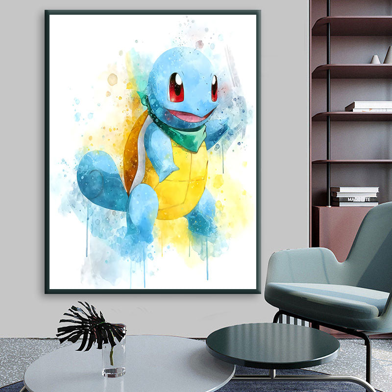 Japan Anime Peripherals Pokemon Pikachu Poster Mural Decoration Cartoon Wall Art Water Colours Canvas Painting Baby Kids Gifts