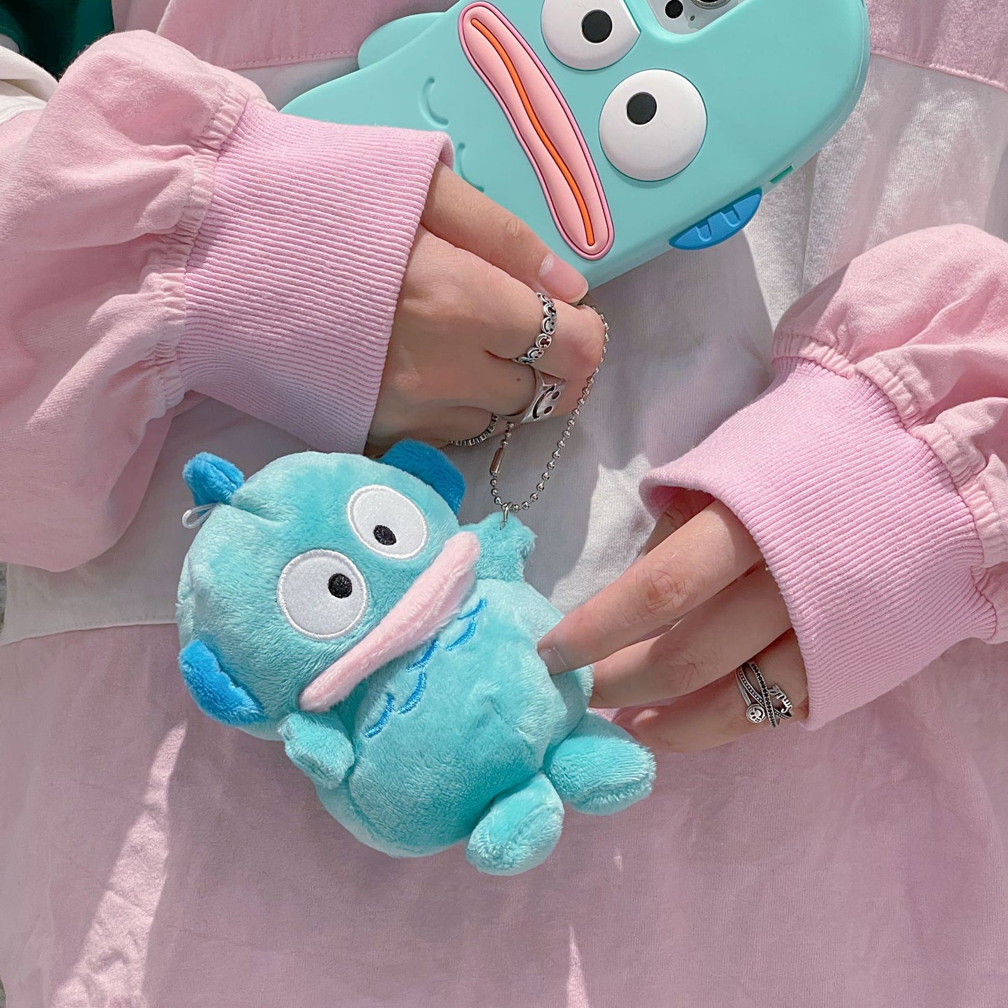 Kawaii Hangyodon Sanrio Cartoon AirPods pro1/2/3 Plush Generation Earphone Cover Bluetooth Wireless Headset Cover Plush Toy Girls Gift