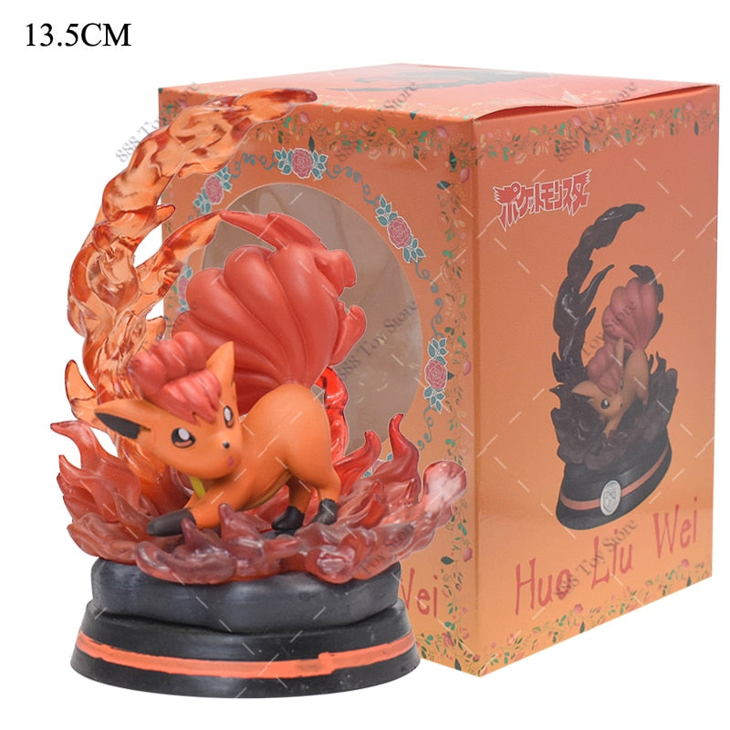 Anime Pokemon Figure Charizard Squirtle Bulbasaur Vulpix Scenes Special Effects Version Figurine Toys PVC Model Collection Dolls