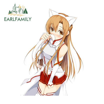 13cm x 9.2cm for Asuna Sword Art Online Car Stickers Fashionable Anime Decals Waterproof Simple Car Door Protector