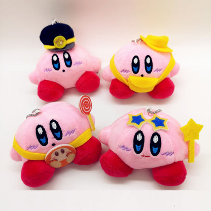 Wholesale 24pcs/lot 4inch Cute Cartoon Anime Star Kirby Stuffed Doll Plush Pendants Toys Gifts for Child