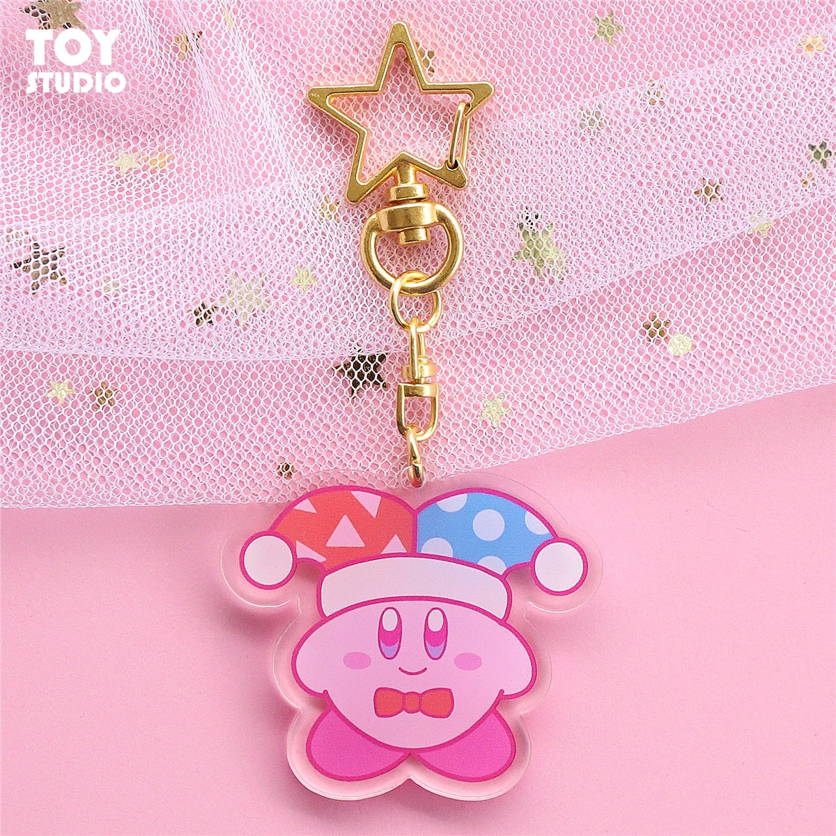 5Cm Kawaii Cartoon Cute Airpods Kirby Star Keychain Acrylic Badge Mini Keychain Pendant Pendant Girl Gift