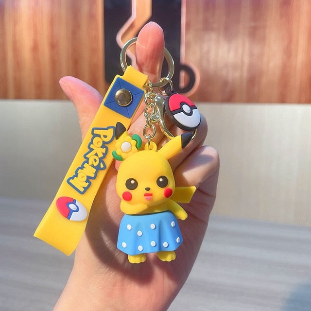 Pokemon Anime Figure Pikachu Keychain Toy Pet Eevee Leafeon Sylveon Flareon Umbreon Vaporeon Espeon Glaceon Jolteon Kids Gifts