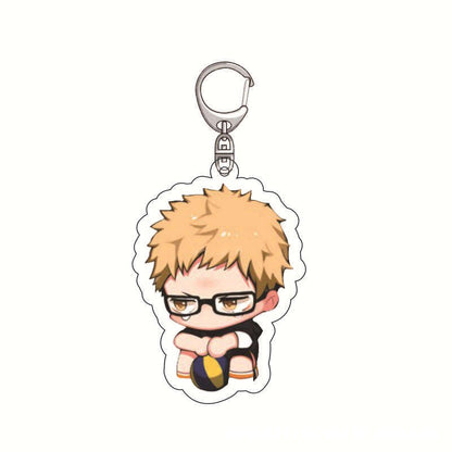 Hot Anime Haikyuu!! Super Cute Figure Keychain Collection Hinata Shoyo Kageyama Tobio Sugawara Acrylic Key Chain Wholesale