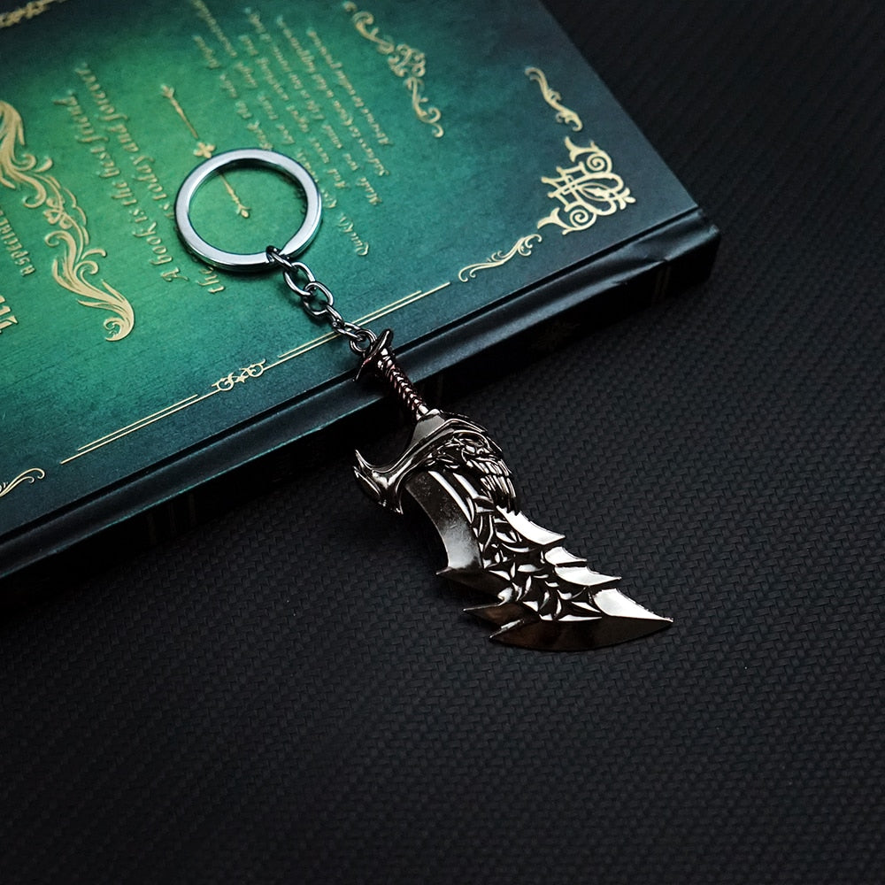 God of War Keychain Kratos Axe Leviathan Key Chain Keyring Blades of Chaos Swords Game Accessories Car Key Ring Pendant llaveros