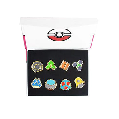 Pokemon Gym Badges Kanto Johto Hoenn Sinnoh Unova Kalos League Region Pins Brooches Orange Islands Box Collection Pocket Monster