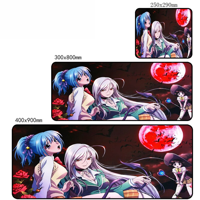 Cartoon Rosario + Vampire Mouse Pad Large PC Gamer Laptop Desk Mat Gaming Accessories Keyboard Cute Girl Rubber Table Mousepad