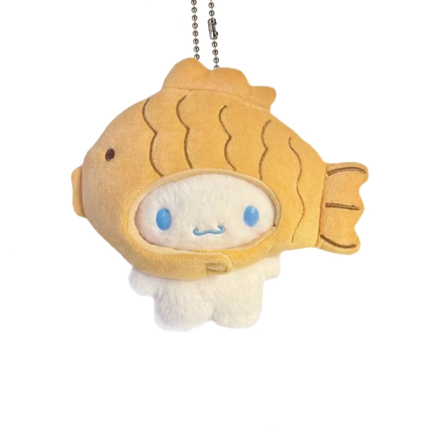 Kawaii Sanrio Plush Toys Anime Taiyaki Cinnamoroll Plushie Keychain Pendant Cartoon Stuffed Toy for Children Girls Birthday Gift