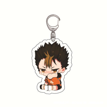 Hot Anime Haikyuu!! Super Cute Figure Keychain Collection Hinata Shoyo Kageyama Tobio Sugawara Acrylic Key Chain Wholesale