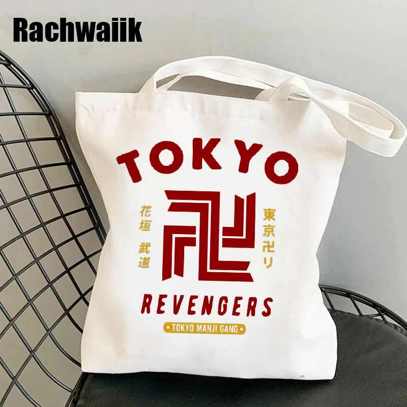 Tokyo Revengers Shopping Bag Graphic Tote Harajuku Shopper Bag Women Canvas Shoulder Bag Female Ulzzang Funny Eco Large-capacity