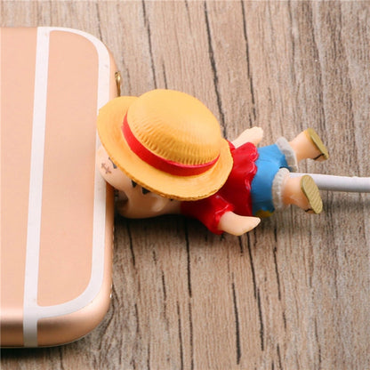 Anime One Piece Kawaii Cable Bite Protector for Iphone Usb Cable Organizer Winder Luffy Zoro Protector Toys for Children Gift