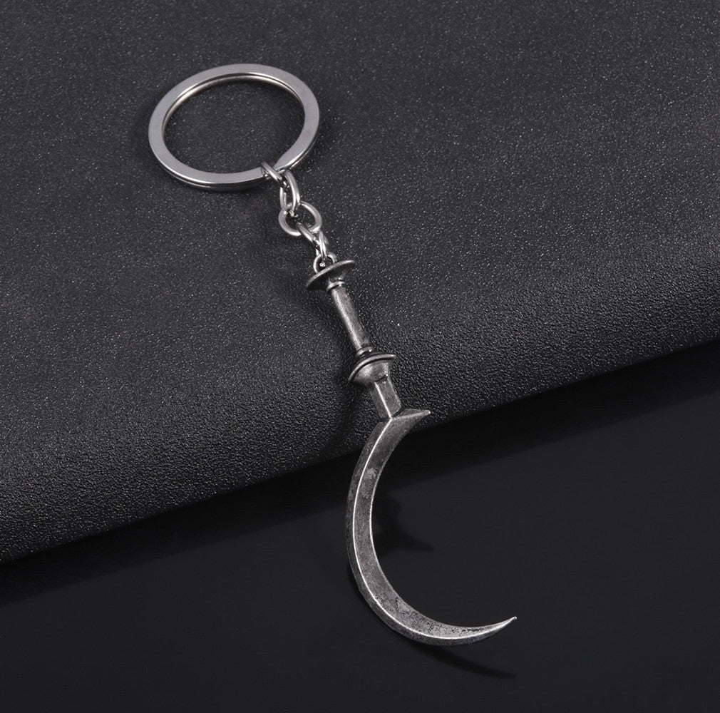 Game Resident Evil 8 Village Sickle Keychain Daniela Bela Weapon Model Pendant Keyring For Boy Friend Cosplay Jewelry Gift