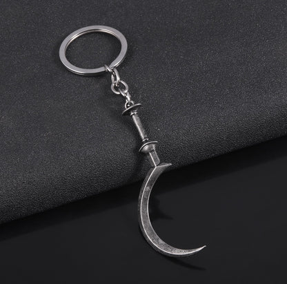 Game Resident Evil 8 Village Sickle Keychain Daniela Bela Weapon Model Pendant Keyring For Boy Friend Cosplay Jewelry Gift