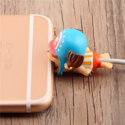 Anime One Piece Kawaii Cable Bite Protector for Iphone Usb Cable Organizer Winder Luffy Zoro Protector Toys for Children Gift