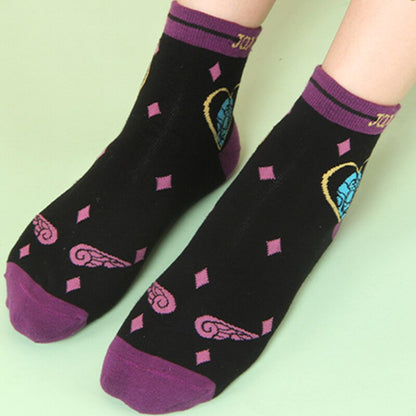 Anime Jojos Bizarre Adventure Bruno Bucciarati Kira Yoshikage Socks Embroider Cartoon Ankle Socks Creative Sock