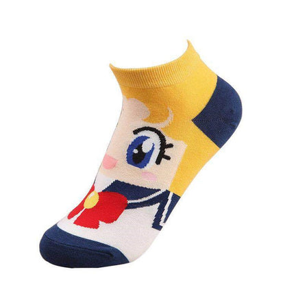 6 pairs High Quality Novel original design new products cute Kawaii playful cat sailor Moon breathable funny lovely women Socks