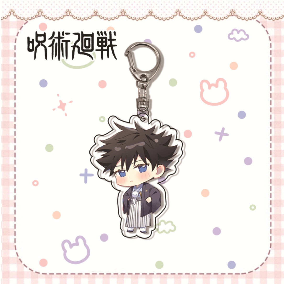 Hot Fashion Jujutsu Kaisen Yuji Itadori Keychain Fushiguro Megumi Cosplay Two-sided Acrylic Keyring Anime Jewelry Fans Souvenir