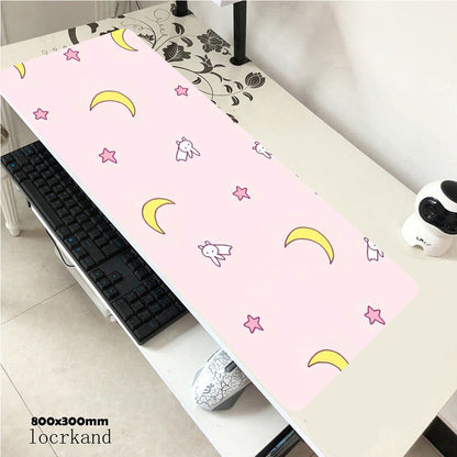 Pink Sailor Moon landscape Silicone Pad to Mouse Gaming Mousepad XL Large Gamer Keyboard PC Desk Mat Computer Tablet Mouse Pad.