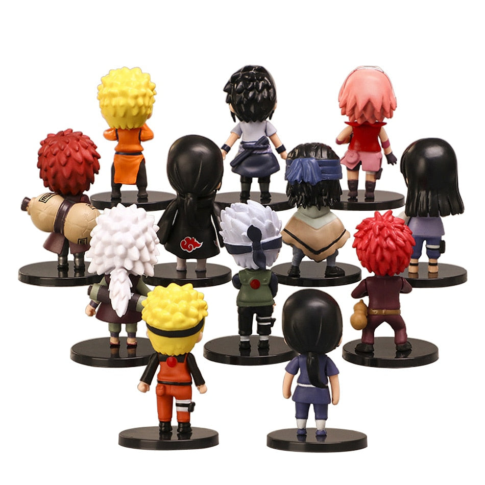 Figuras de Anime de Naruto Shippuden, Hinata, Sasuke, Itachi, Kakashi, Gaara, versión Q, juguetes de PVC, muñecas, regalo para niños, 12 piezas por juego