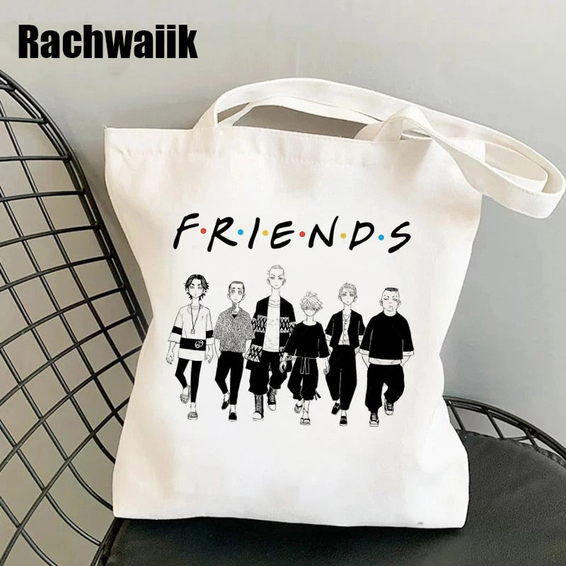 Tokyo Revengers Shopping Bag Graphic Tote Harajuku Shopper Bag Women Canvas Shoulder Bag Female Ulzzang Funny Eco Large-capacity