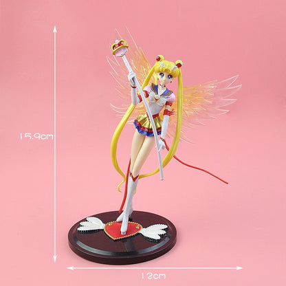 Anime Sailor Moon Wedding dress PVC Action Figure Collection Model Toy Doll Cake Decoration Girl Gift For Birthday Dessert Decor