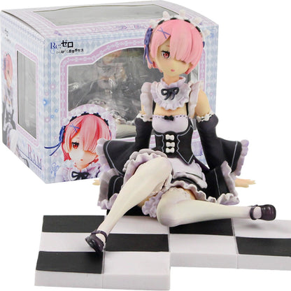 12-22cm Re: Zero in A Different World From Zero Ram Rem Servant Suit Version Figure Doll PVC Collection Model Toys