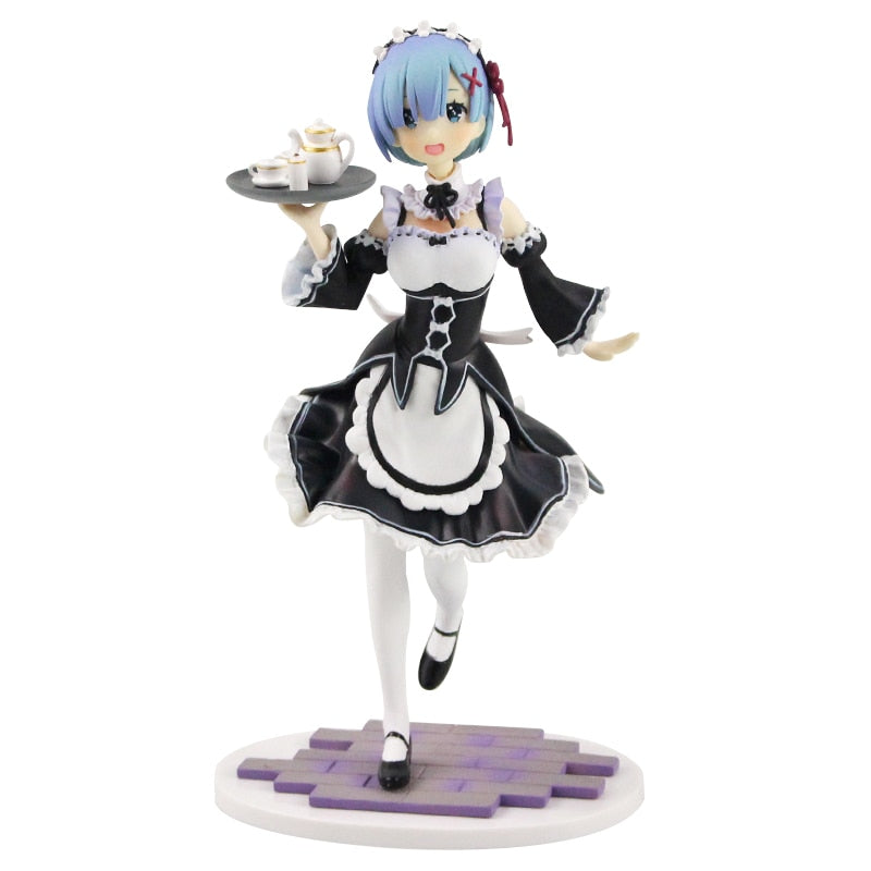 12-22cm Re: Zero in A Different World From Zero Ram Rem Servant Suit Version Figure Doll PVC Collection Model Toys