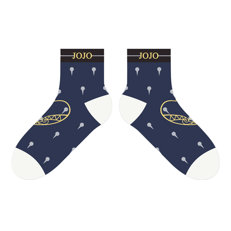 Anime Jojos Bizarre Adventure Bruno Bucciarati Kira Yoshikage Socks Embroider Cartoon Ankle Socks Creative Sock