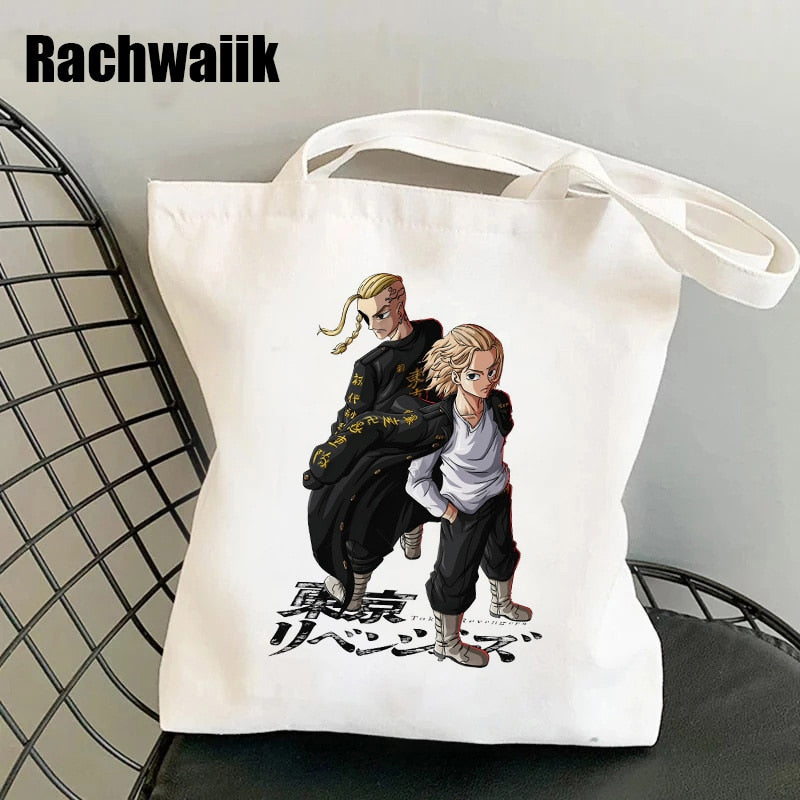 Tokyo Revengers Shopping Bag Graphic Tote Harajuku Shopper Bag Women Canvas Shoulder Bag Female Ulzzang Funny Eco Large-capacity