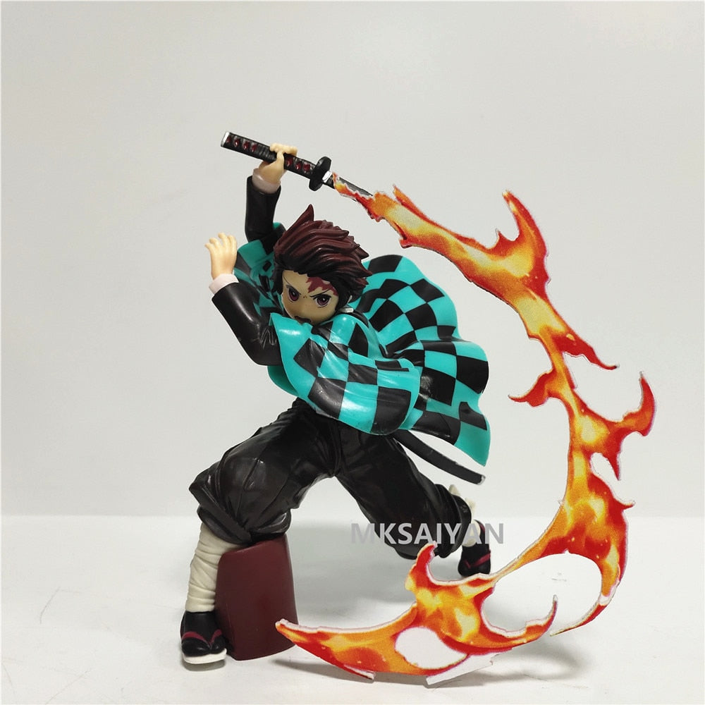 Demon Slayer Anime Figure DIY Set Tanjirou Zenitsu Rengoku Kyoujurou Toy Model Action Figural Kimetsu no Yaiba Rengoku Xmas Gift