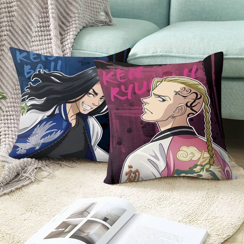 45x45cm Tokyo Revenger Sleeping Pillowcase Cartoon Print Pillow Cover Anime Cushion Case Cosplay Accessories for Home Decor Gift