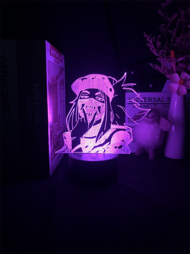 League of Legends Akali Rogue Assassin 3D Nightlight Game for Room Decor Cute Birthday Gift LED Lamp Manga Kid Love Present