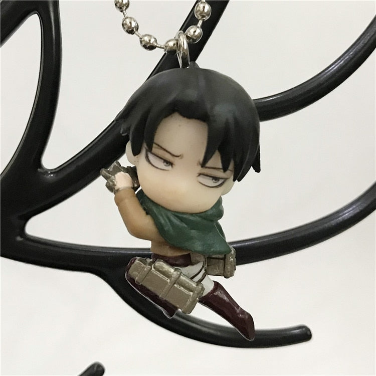 Action no Capsule Attack On Titan Mini Pendants Toys For Children Levi Armin Mikasa Eren The Giant Keyring Toys Collectible Gift