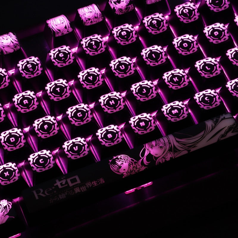 1 set high-end backlit keycap mechanical keyboard Swallow stars coating key cap for Re: zero Corsair K70 Razer Cherry