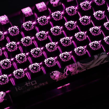 1 set high-end backlit keycap mechanical keyboard Swallow stars coating key cap for Re: zero Corsair K70 Razer Cherry